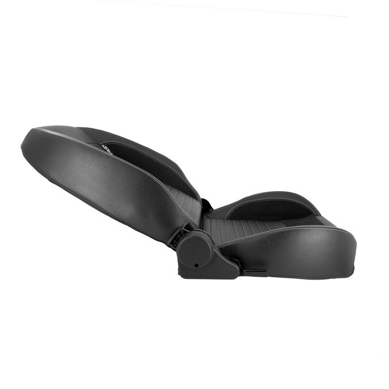 Sport seat 'Classic II ' - Black Synthetic Leather + Suede + Grey stitching - Right-side reclinable back-rest - incl. slides