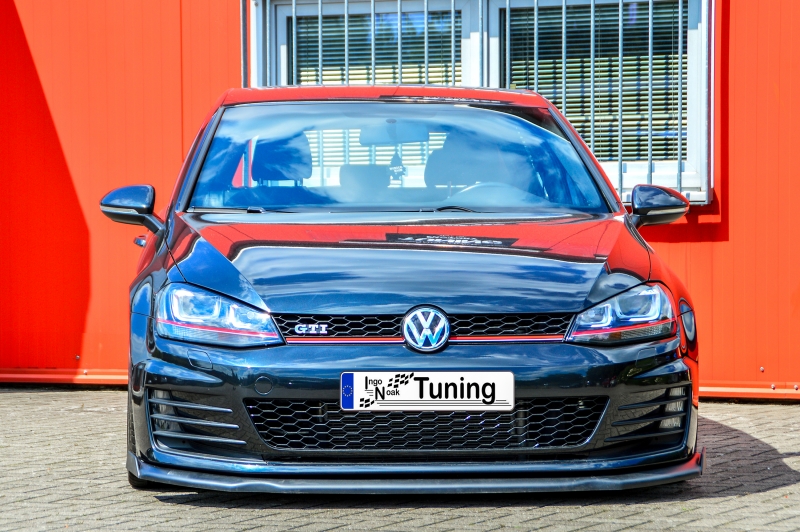 Voorspoiler met Canards Volkswagen Golf 7 GTI GTD 13-17 Glans Zwart