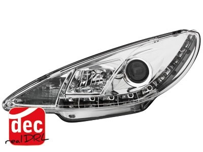 Koplampen Peugeot 206 98-07 Devil Eyes real DRL LED Chroom