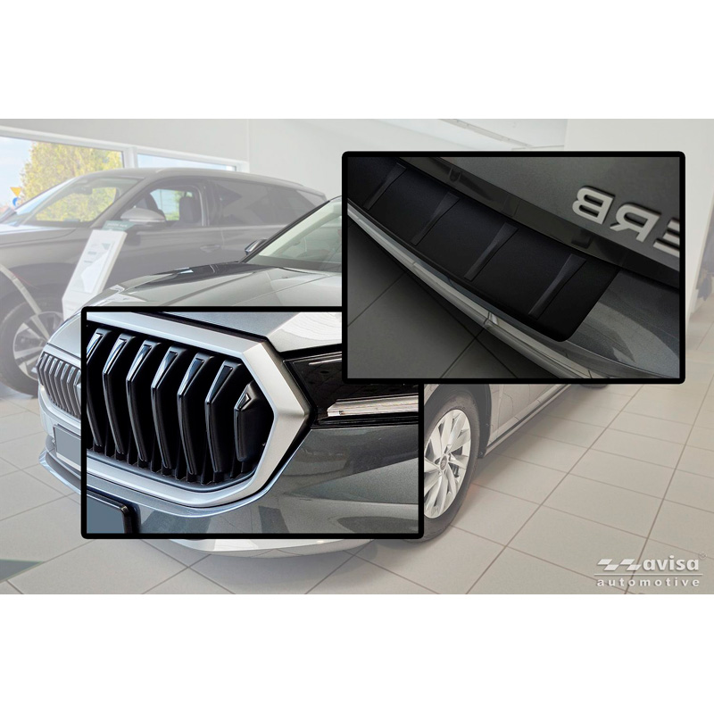 Avisa RVS Achterbumperprotector  Skoda Superb IV Liftback 2024- - Matzwart