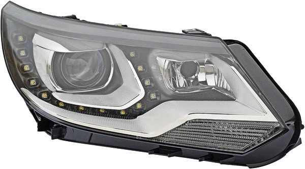 Koplampen VW Tiguan 11- Led DRL look Zwart