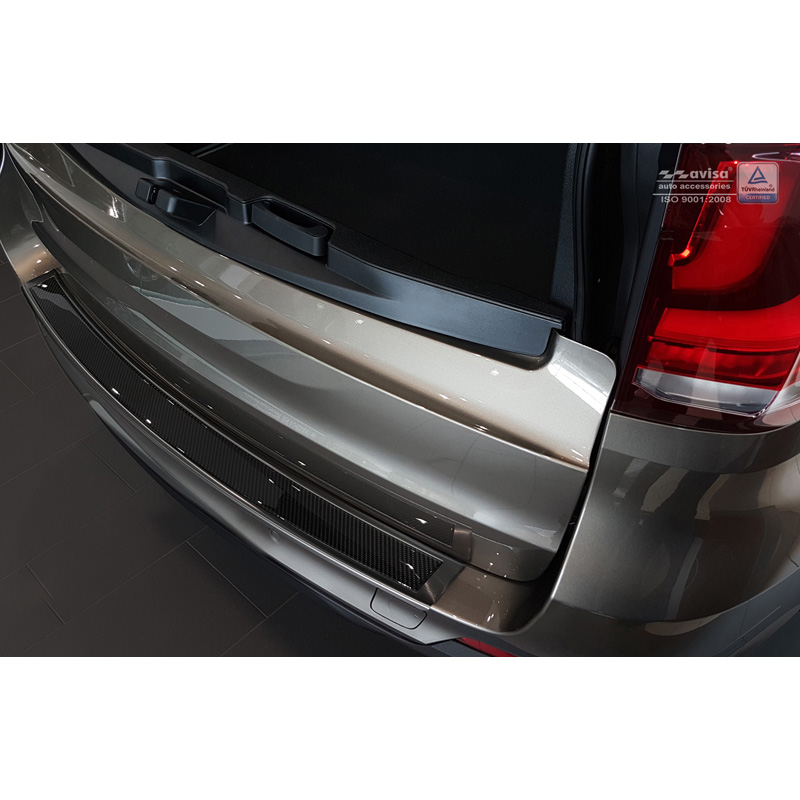 Stainless Steel Rear bumper protector 'Deluxe'  BMW X5 (F15) 2013-2018 Black/Black Carbon