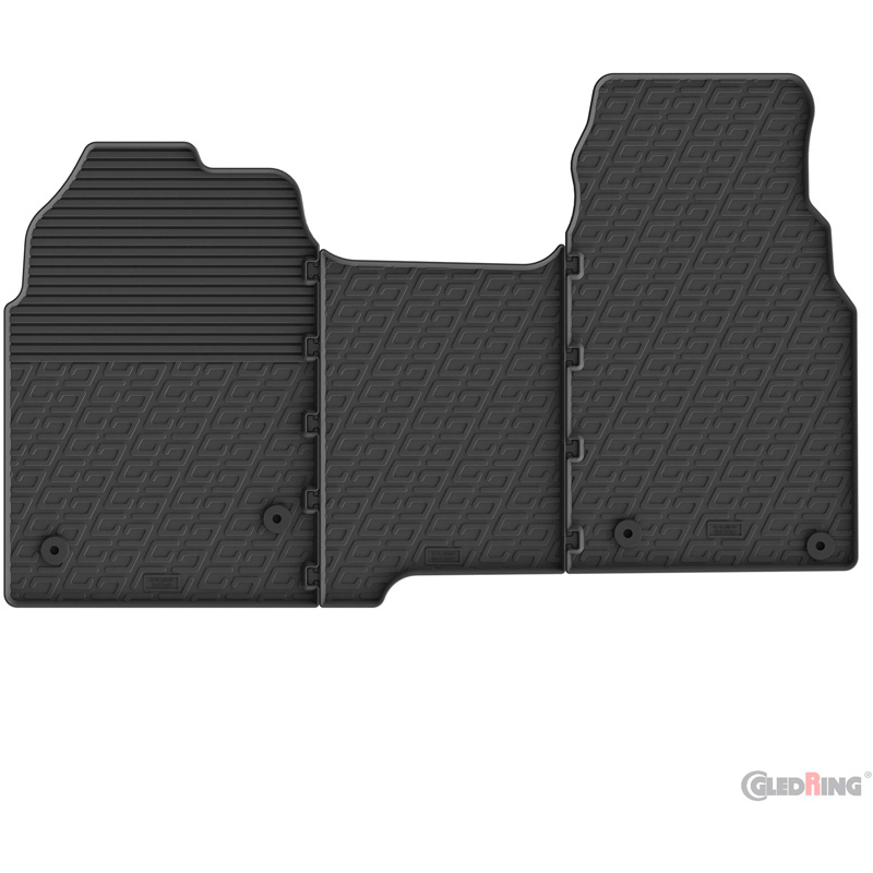 Gledring Rubber car mats set  Volkswagen Transporter T7 Cargo 2024- (G profile 3-pieces + mounting clips)
