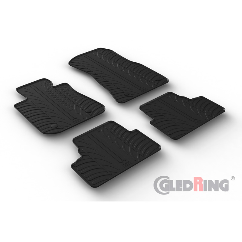 Rubber car mats set  BMW i4 (G26) 2021- (T profile 4-pieces + mounting clips)