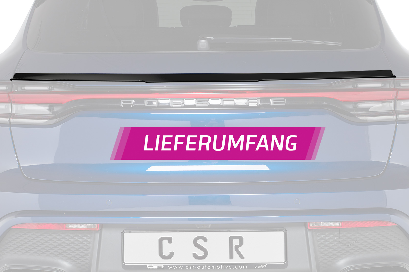 Spoiler Porsche Macan CSR glans Zwart
