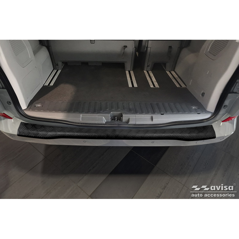Matt Black Aluminum Rear bumper protector  Ford Tourneo Custom II (V710) 2023- 'Riffled Plate'