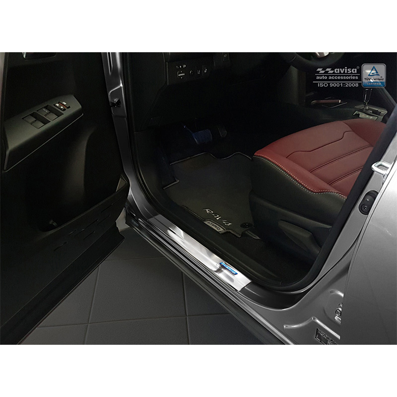Inox door sill protectors  Toyota C-HR 2016-2019 & FL 2019-2023 & RAV4 IV FL 2016-2018 & Lexus NX 2014-2021 - 'Hybrid' - 4-pieces