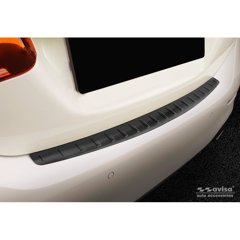 Black Stainless Steel Rear bumper protector  Mercedes A-Class Sedan W177 9/2018- 'Ribs'