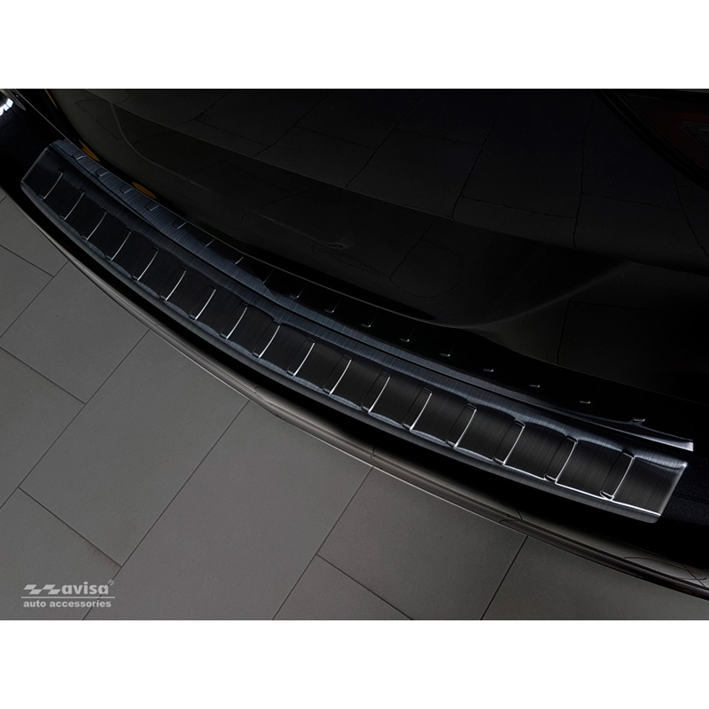 Black Stainless Steel Rear bumper protector  Opel Zafira C Tourer 2012-2016 & Facelift 2016- 'Ribs'
