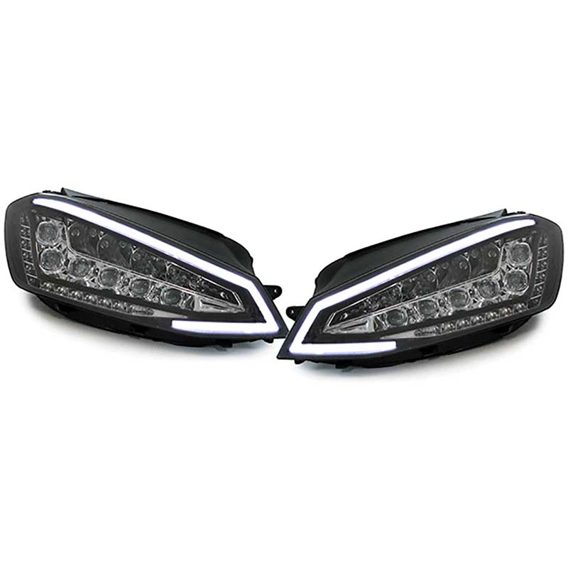 Set Koplampen Full-LED incl. DRL  Volkswagen Golf VII 2012-2017 - Zwart - incl. Stelmotor