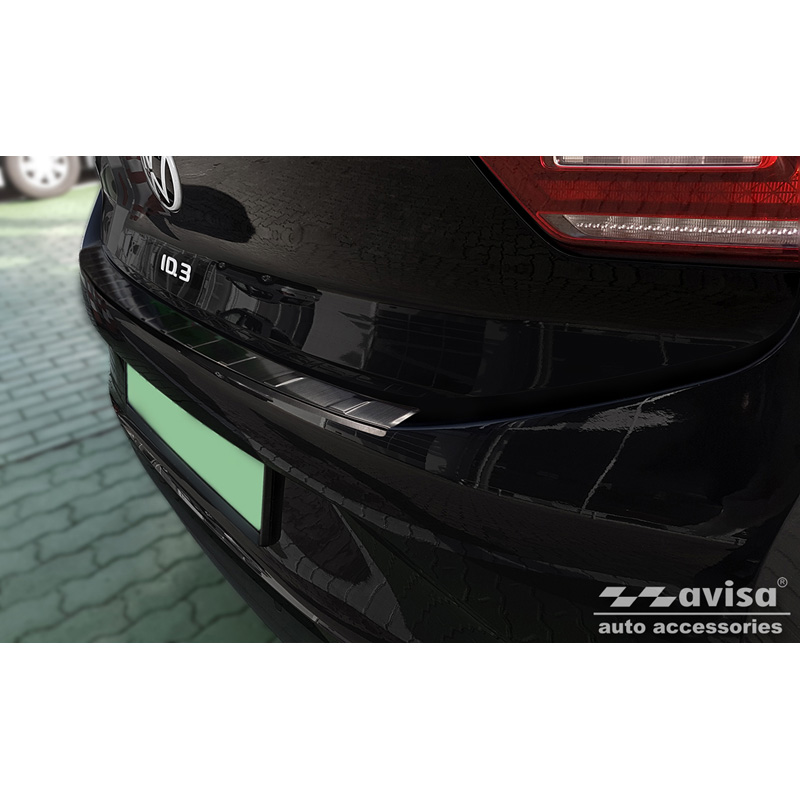 Black Stainless Steel Rear bumper protector  Volkswagen ID.3 2020-2023 & FL 2023- 'Ribs'