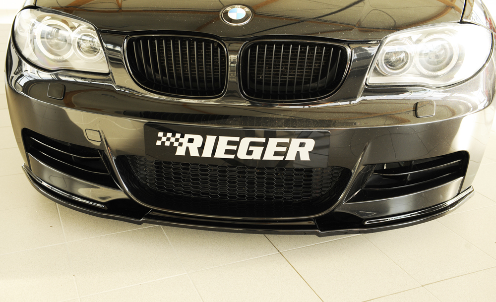 Voorspoiler BMW 1Serie E82/E88 2007-.. Zwart Glans Rieger