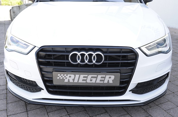 Voorspoiler Audi A3 8V S-line Rieger Zwart Glans