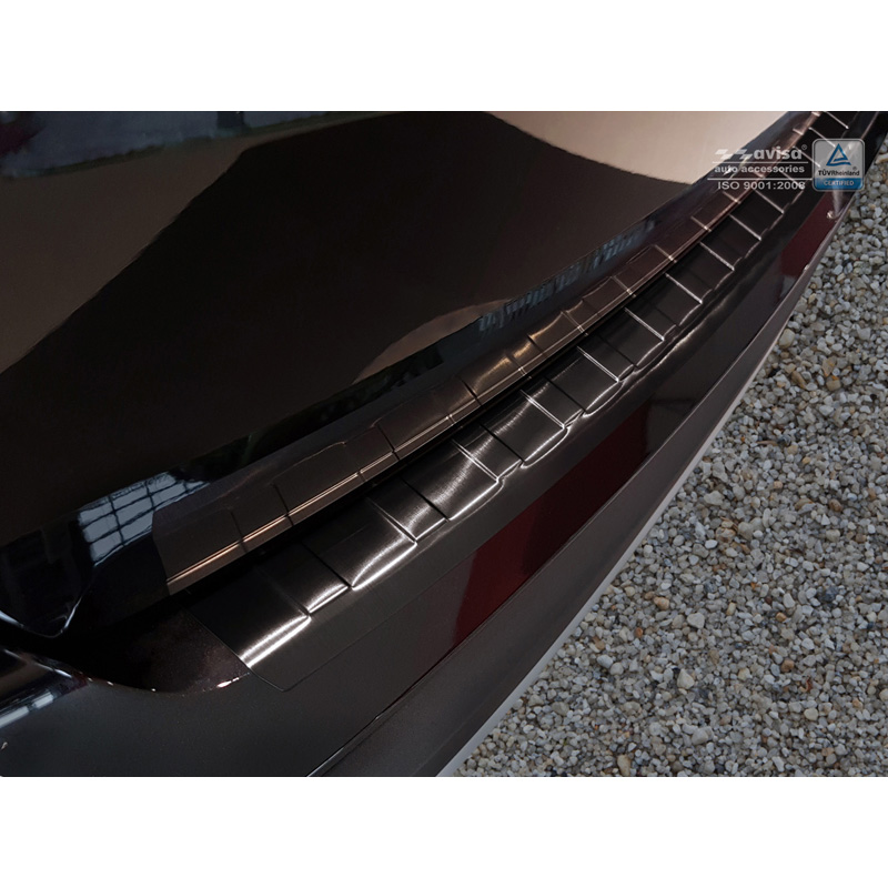 Black Stainless Steel Rear bumper protector  Seat Ateca 2016-2020 & FL 2020- 'Ribs'