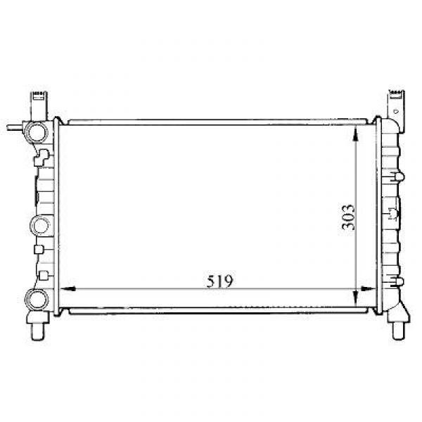 Radiator FIAT FIORINO 93->> 519x303 1.7 D