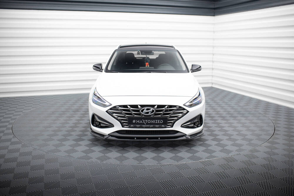 Voorspoiler V.2 Hyundai i30 Facelift Maxton Glans Zwart