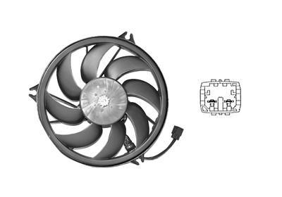 ventilator compleet voor radiator, Airco, 2 pins, 300w, 385 mm d