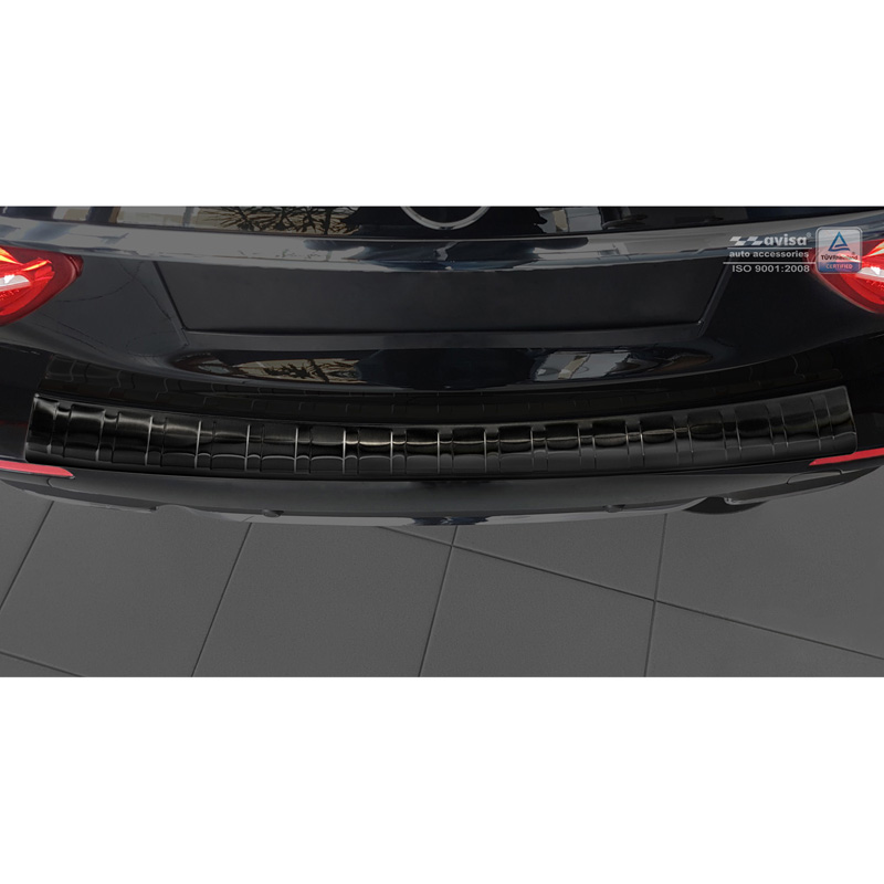 Zwart RVS Achterbumperprotector  Mercedes E-Klasse W213 Kombi 2016- 'Ribs'