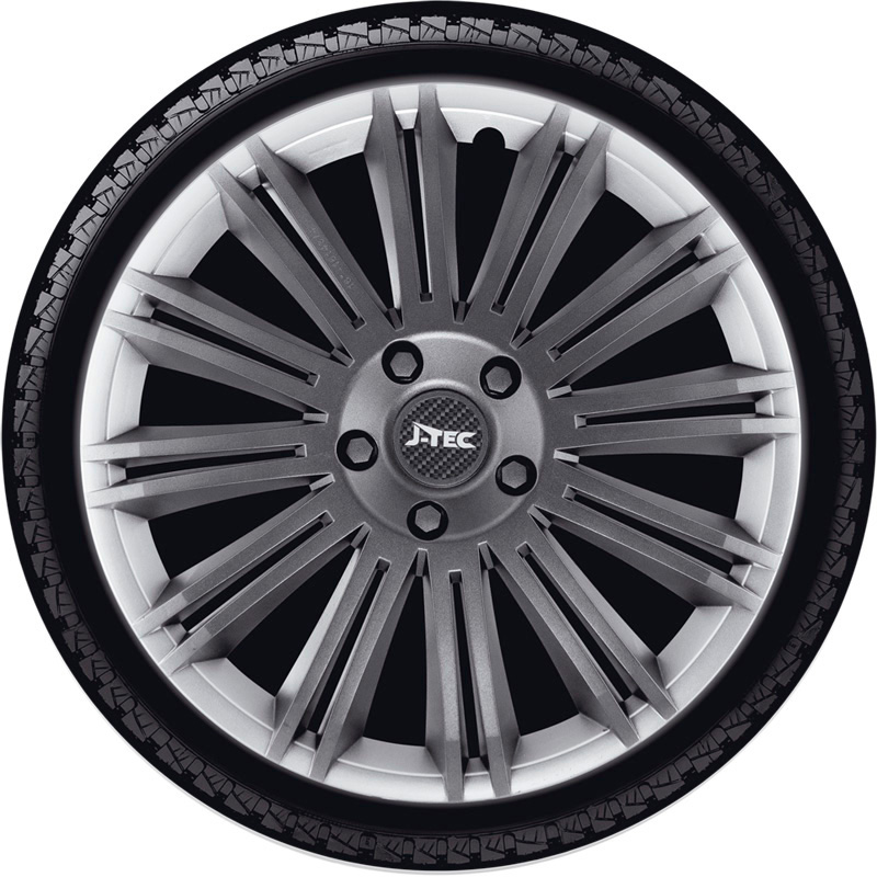 4-Delige J-Tec Wieldoppenset Discovery R 14-inch zilver/grijs