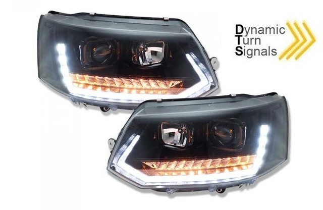Koplampen VW T6 Multivan/Transporter Dynamic Tube Piano-Black