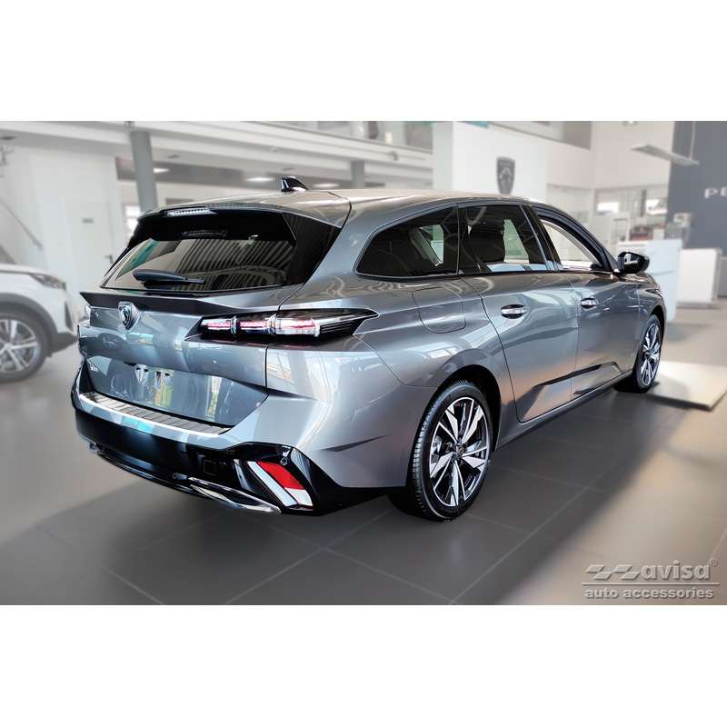 Stainless Steel Rear bumper protector  Peugeot 308 II SW 2013-2017 & Facelift 2017-2021 'Ribs'