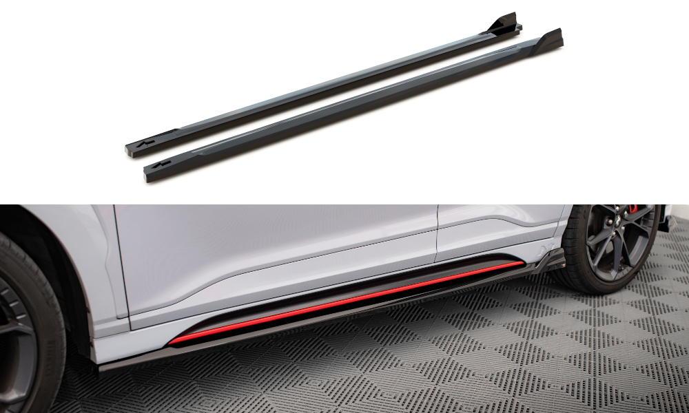 Zijskirts V.2 Hyundai Kona N Maxton Glans Zwart