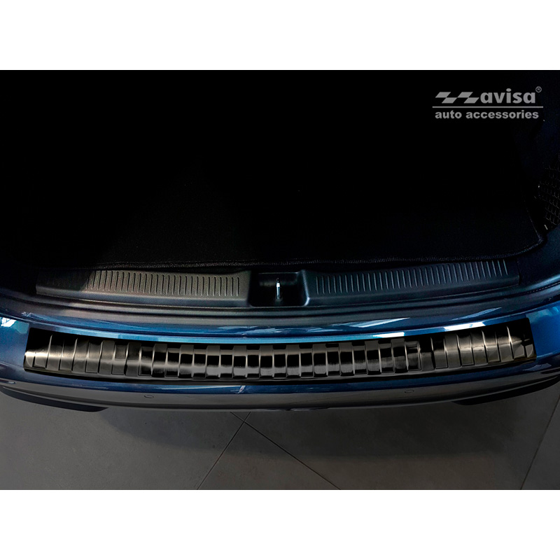 Black Stainless Steel Rear bumper protector  Mercedes B-Class W247 2018- 'Ribs'