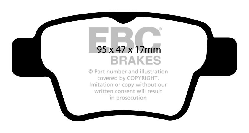 EBC Brakes PEUGEOT 307 2.0 (180) 2007-.. Remblokken achterzijde