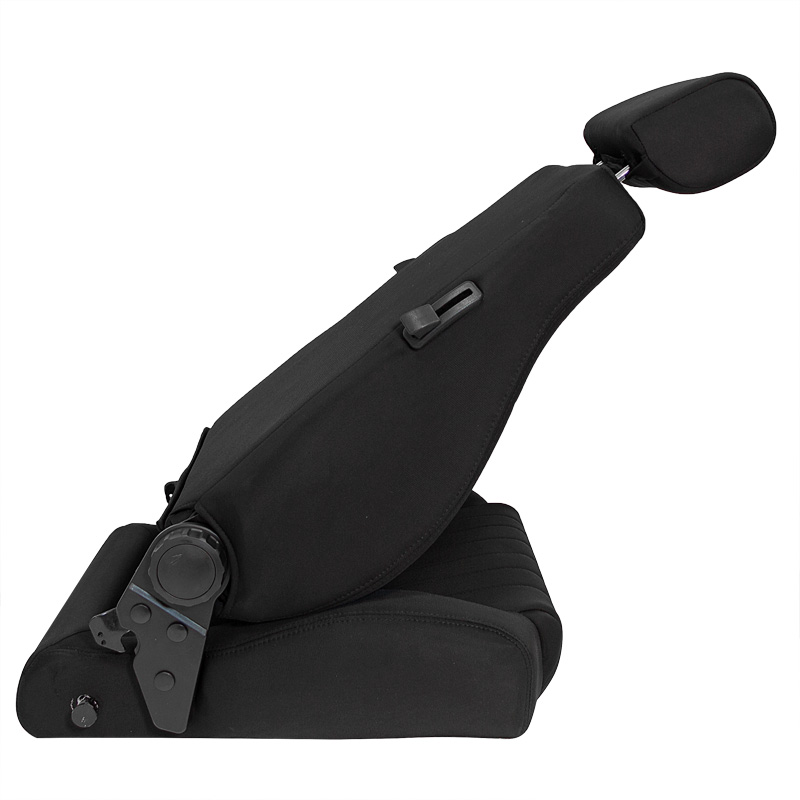 Sport seat 'Retro' - Black - Dual-side reclinable back-rest - incl. slides