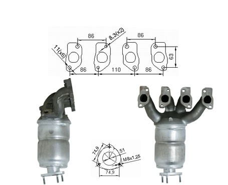Opel CORSA C 1.6i 8V 1598 cc 62 Kw / 84 cv Z16SE Magnaflow CAT B