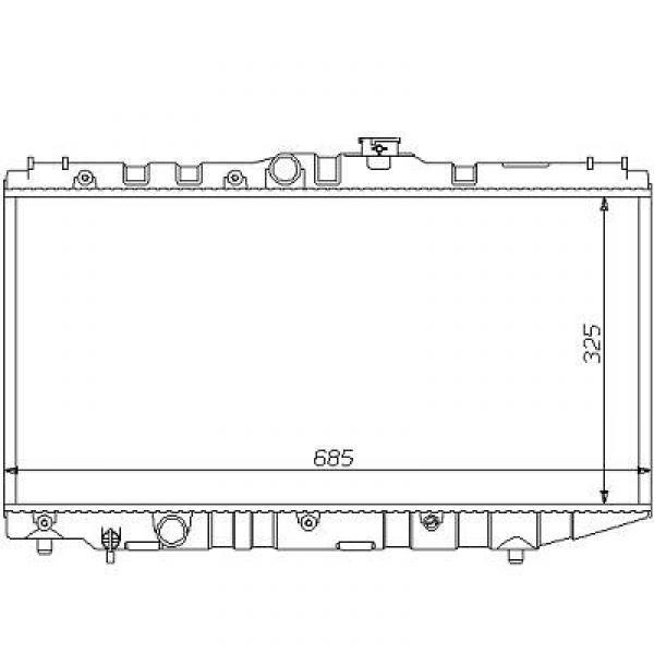 Radiator COROLLA LIFTBACK 87-92 325x668 L/B
