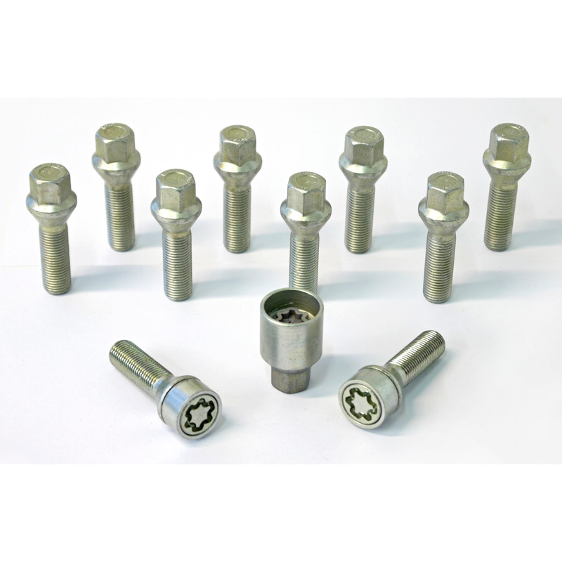 H&R Wheel bolt Set Taper-Head M14x1.50 - Length 43mm - 10 pcs. - incl. wheel-locks