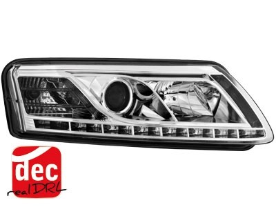Koplampen Audi A6 4F 04-07 Devil Eyes real DRL LED Chroom