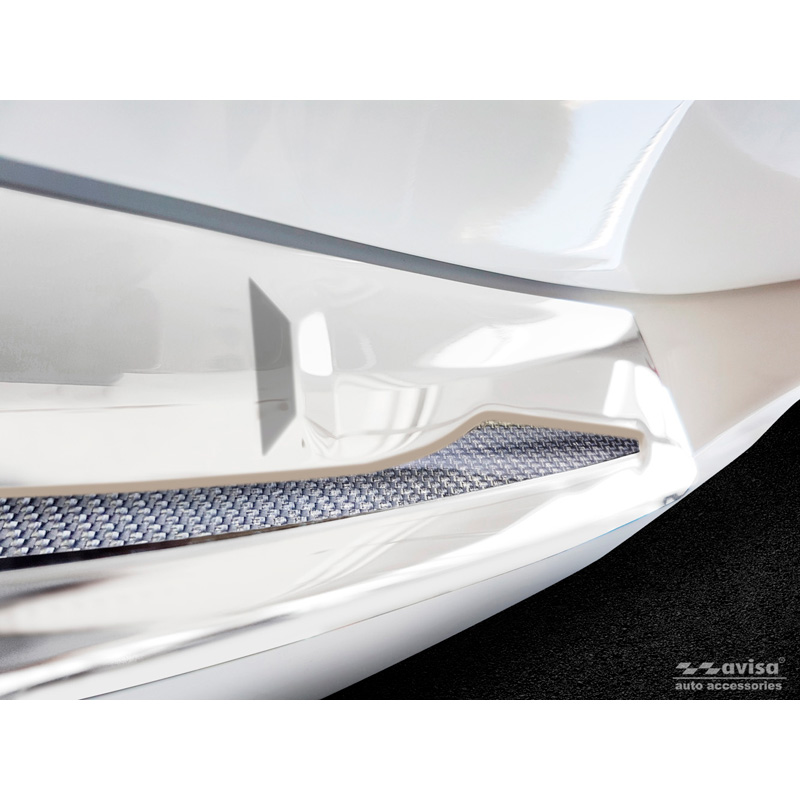 Stainless Steel Rear bumper protector 'Deluxe'  BMW X5 G05 M-Package 2018- 'Performance' excl. M-Competition Silver Mirror/Silver Carbon