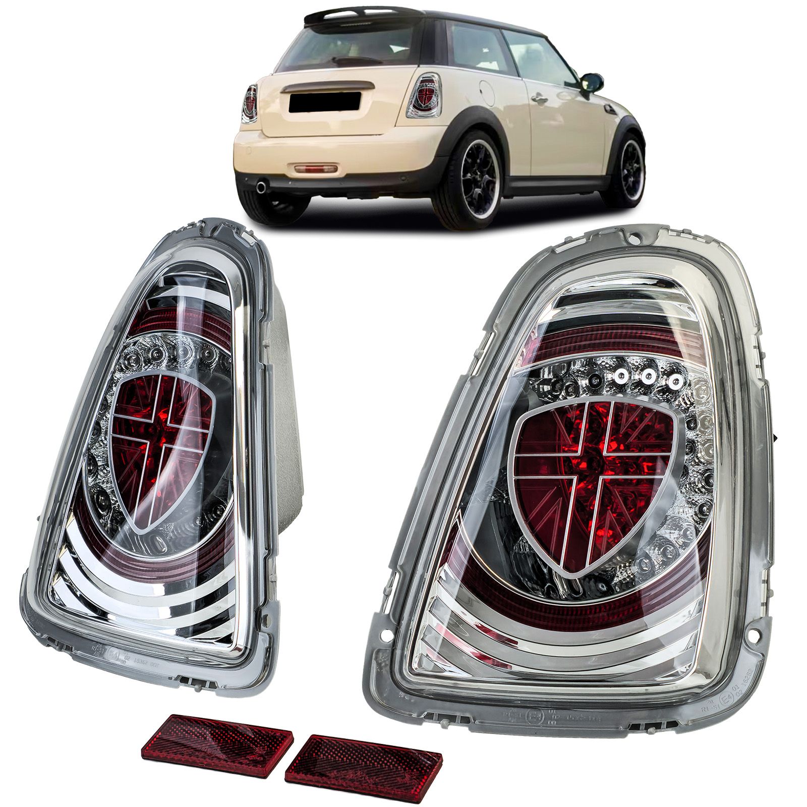 Achterlichten MINI R56 Facelift 10-14 Chroom LED