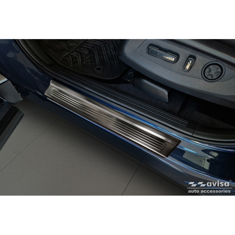 Black Inox door sill protectors  Honda CR-V VI (RS_) 2023- - 'Lines' - 4-pieces