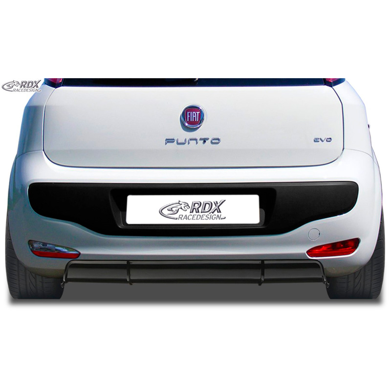 Rear bumper skirt 'Diffusor'  Fiat Punto Evo 2009- (ABS glossy black)