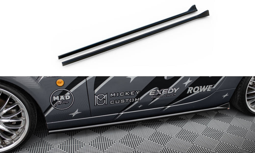 Zijskirts Mazda MX-5 Mk3 Maxton Design glans zwart