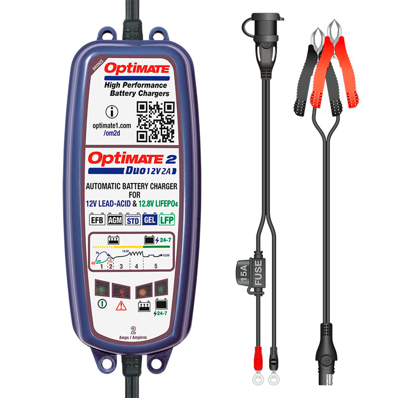 Optimate 2 DUO - 5-step 12V/12,8V 2A Battery charger-maintainer