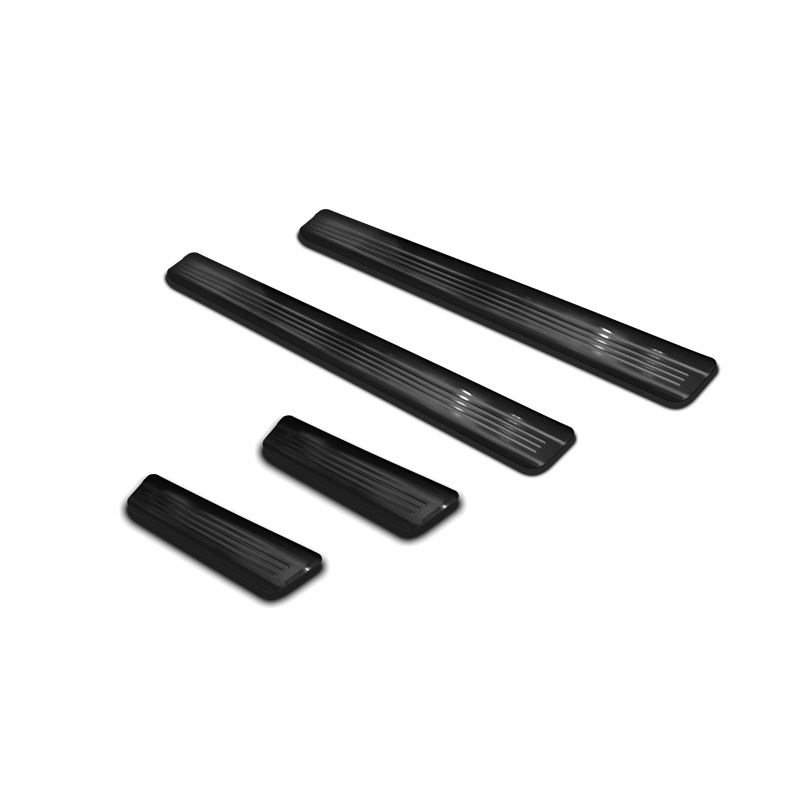 Zwart RVS Instaplijsten  Volkswagen Golf VIII HB/Variant 2020-2024 & FL 2024- Brushed Steel 'Lines' - 4-delig