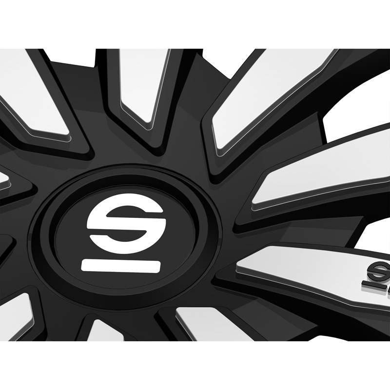 Sparco Wieldoppen Milano - 15-inch - Zwart/Zilver - Set van 4 stuks