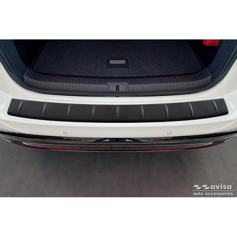 Matt Black Stainless Steel Rear bumper protector  Volkswagen ID.7 2023- 'Ribs'