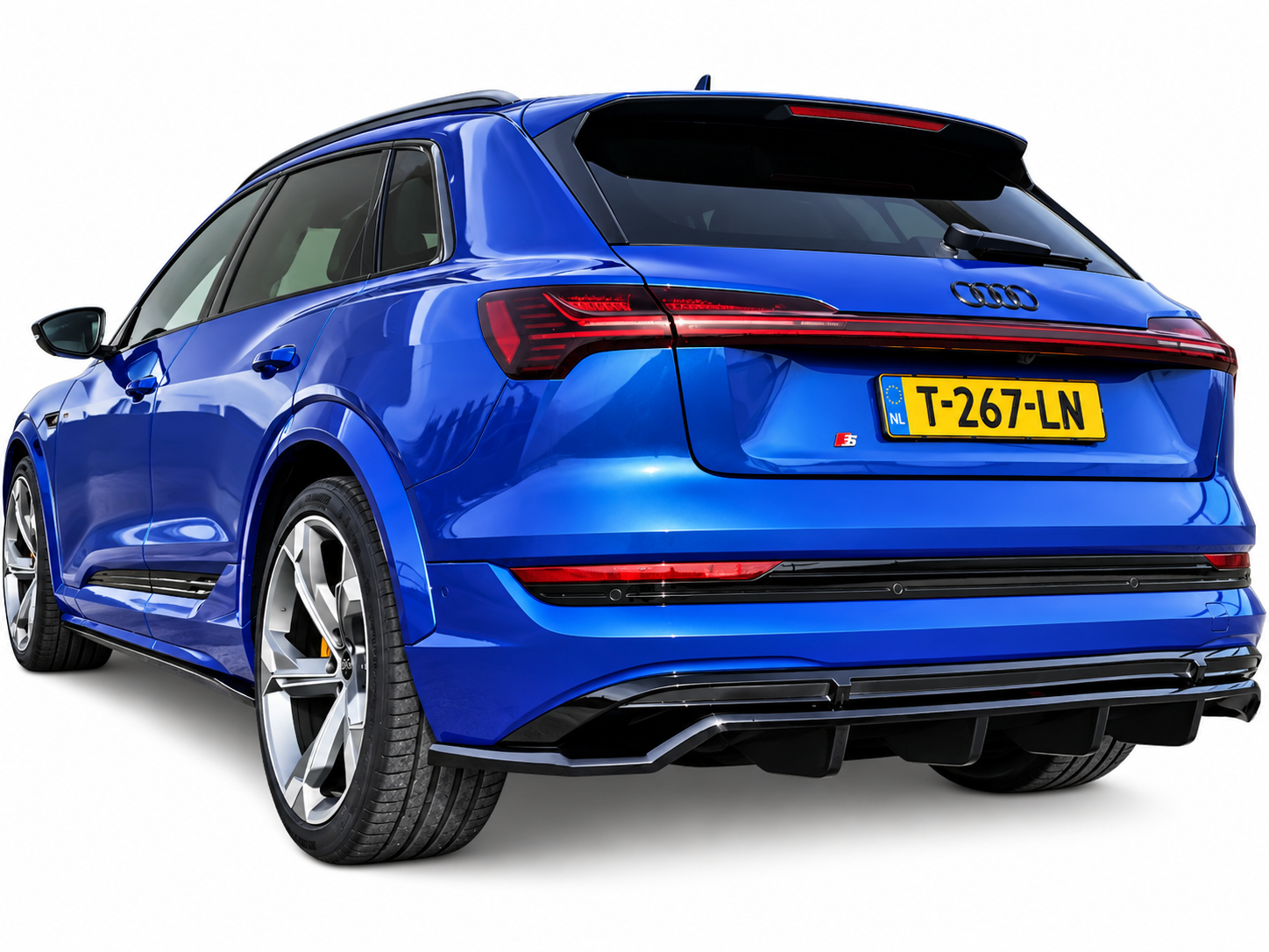 Diffuser passend voor Audi e-Tron S-Line Glans Zwart – Maxton Design (met verticale vinnen) 
