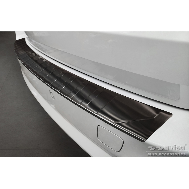 Black Stainless Steel Rear bumper protector  BMW X5 F15 2013-2018 with M-Pakage 'Ribs'