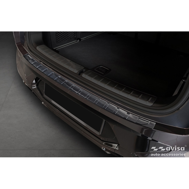 Black Stainless Steel Rear bumper protector  BMW X4 G02/F98 M Competition Facelift 2021- 'Ribs'
