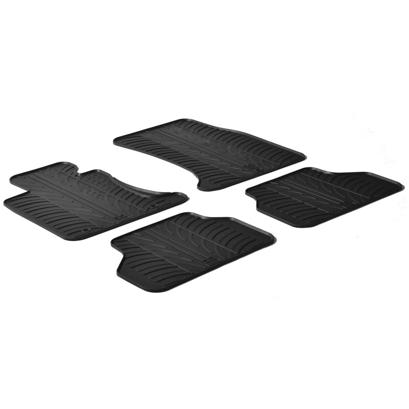 Rubber car mats set  BMW 5 Series E60/E61 2004-2010 (T profile 4-pieces + mounting clips)