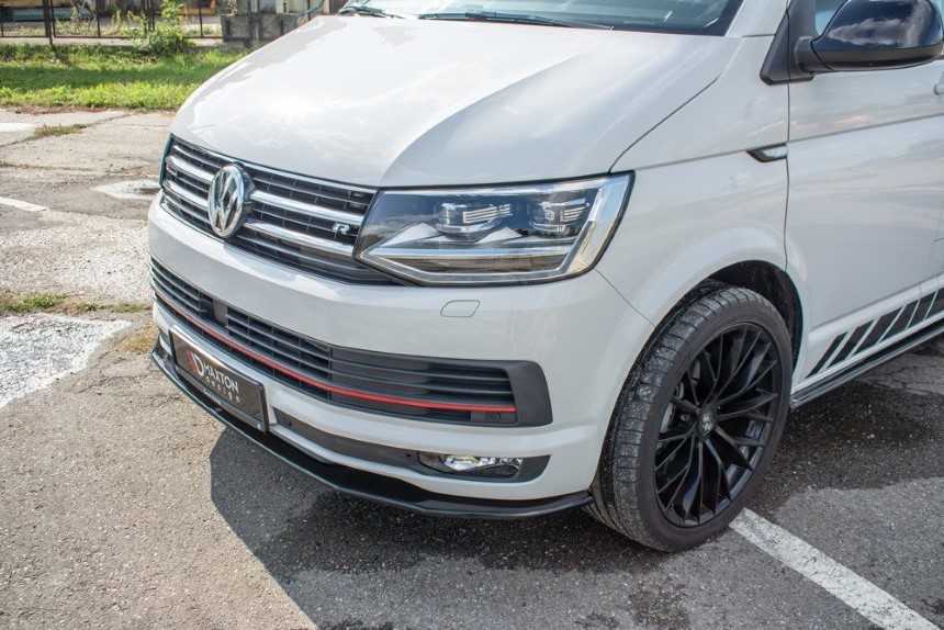 Voorspoiler Volkswagen T6 Bus Glans Zwart V2