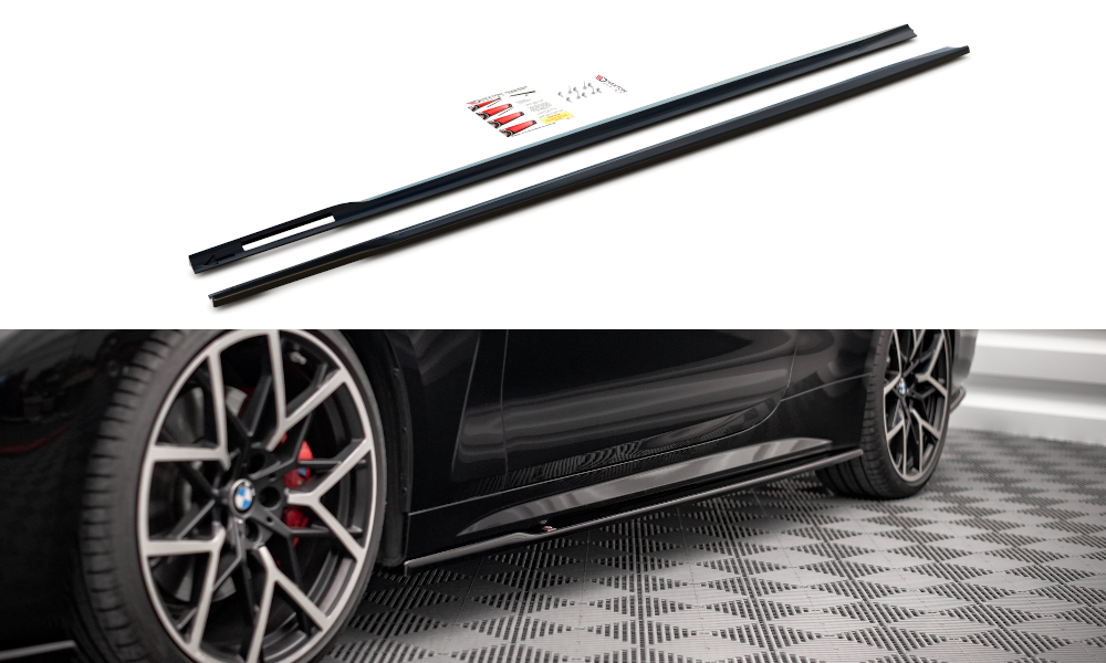Zijskirts V.1 BMW 4-Serie G22 M-Pakket Maxton Glans Zwart