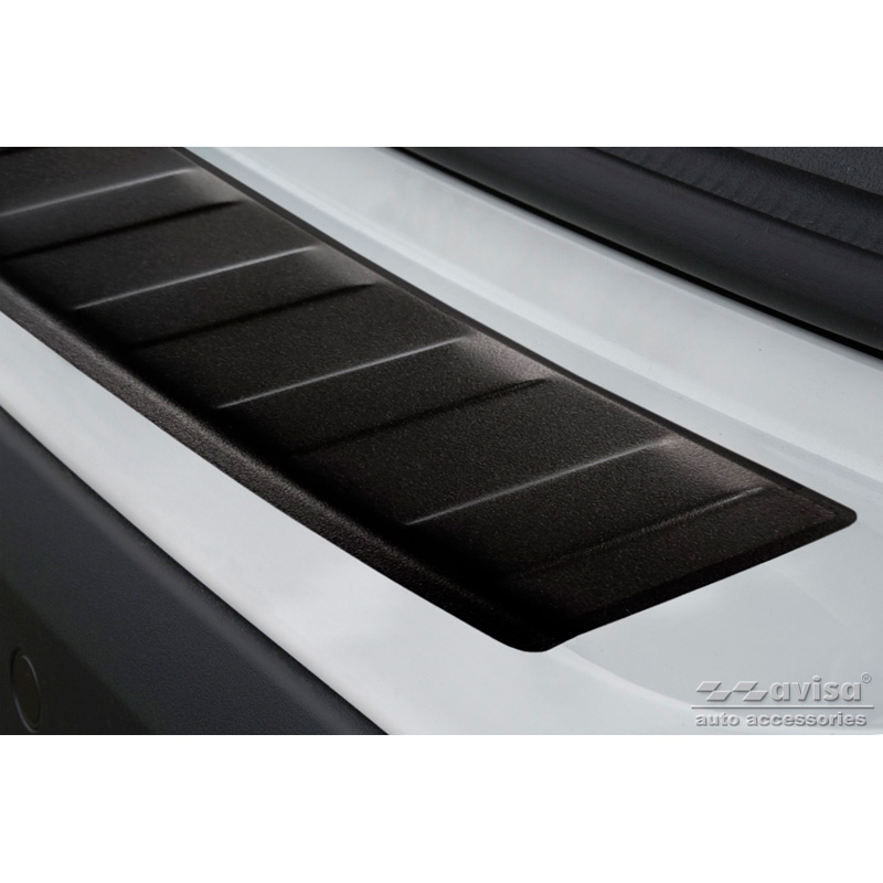 Matt Black Stainless Steel Rear bumper protector  BMW X1 (F48) 2015-2022 'Ribs'