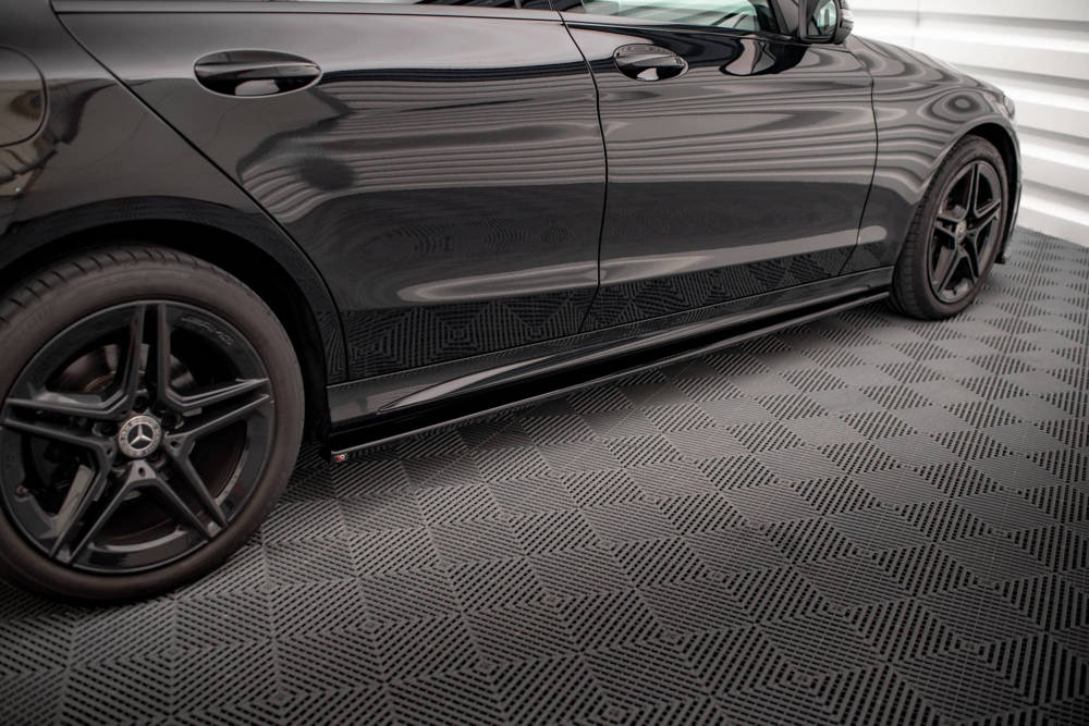 Zijskirts Mercedes C Klasse AMG Line & C43 AMG W205 Facelift Maxton Glans Zwart
